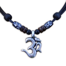 HANA LIMA Surfer Necklace Om Shiva Buddha India Leather Necklace Surfer Necklace, Leather, No Gemstone