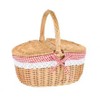 Country Style Wicker Picnic Basket Camping Basket with Lid Handle