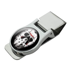 Friday the 13th Jason Mask Satin Chrome Plated Metal Money Clip