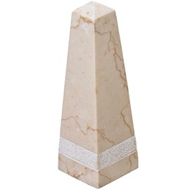 Creative Home Champagne Marble Stone 10" Height Obelisk, Desk Accessory, 2.8" x 2.8" x 10" H, Beige