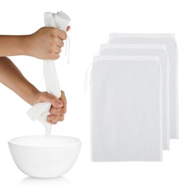 IUFDGHN Nut Milk Bag, 3PCS 200 Mesh Fine Mesh Straining Bag Cotton Cheesecloth Bags for Straining Strainer Reusable for Filtering Cold Brew Milk Almond Soy Milk (20x30cm)