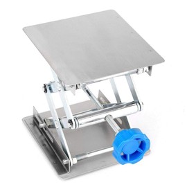 Lifting Tables Stainless Steel Laboratory Lifting Platform Stand Rack Scissor Jack Lifter 100 x 100 x 160 mm (Blue Handle)