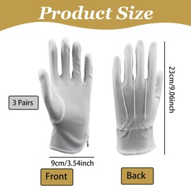 ZPSCXQ 3 Pairs White Gloves, White Gloves For Handling Wedding Dress, White Gloves Fancy Dress For Fancy Dress And Jewelry, Breathable Soft Stitched Gloves