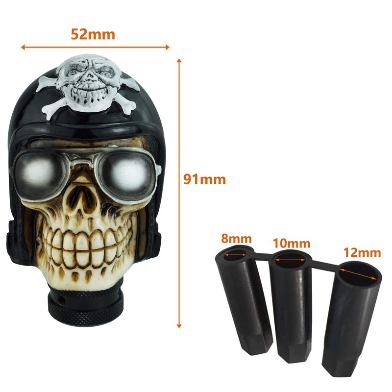 Lunsom Skull Resin Stick Shift Knob, Pirate Shape Shifting Head