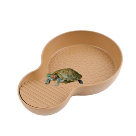 QINGYIWL Water Pool for Turtles with Climbing Ramp, Turtle Accessories for Reptile Tanks, Reptile Baths, Large Aquarium Cage Accessories for Reptiles and Amphibians