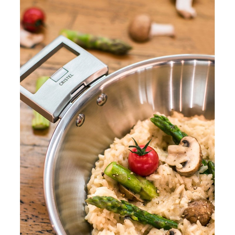 Cristel Strate Side Handle, Silver