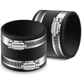 Minatee Dust Control Flex Cuffs with Stainless Steel Hose Clamps, Flexible PVC Coupling for Plastic and Copper Plumbing Connections, Connector Ports Dust Collection Fittings(2-1/2 Inch, 2 Pcs)