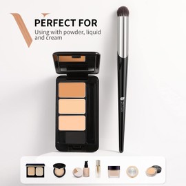 Concealer Brush,DUcare Tapered Small Concealer Brush Under Eye Mini Makeup Brush Thin Foundation Brightening Slanted Brush for Dark Circles Puffiness Puffy Face Eyebrow Eyes (V03)