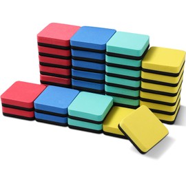 XKDOUS 35 Pack Dry Erase Eraser, Magnetic Whiteboard Eraser Bulk, Small White Board Eraser for Kids, Dry Erase Board Eraser, Mini Dry Erase Erasers Perfect for Classroom(4 Color Set, 2 x 2 Inch)