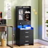 ADORNEVE Tall Night Stand with Charging Station and LED Lights,49.2"