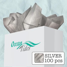 Tissue Paper Gift Wrap Bulk Wrapping 100 Sheets of | Silver | Gift Wrapping Paper Pack for Birthdays, DIY Crafts, Christmas | 15 x 20 inches |