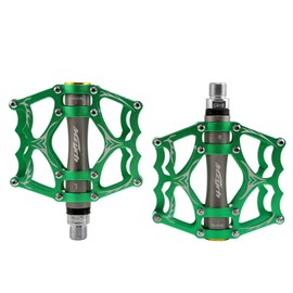 Jpfashion Bicycle Pedal, Cross Bike Pedal, Double-Sided Steps, Ultra Lightweight, Aluminum Alloy, Flat Pedal, 3 Bearings, Anti-Slip Nails, Durable, MTB Road Bike Set of 2