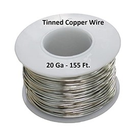 1/2 Lb. Tinned-Copper Bus Bar, Wire, Solid (Soft) Annealed Uninsulated (20 AWG. - 155 Ft Spool)