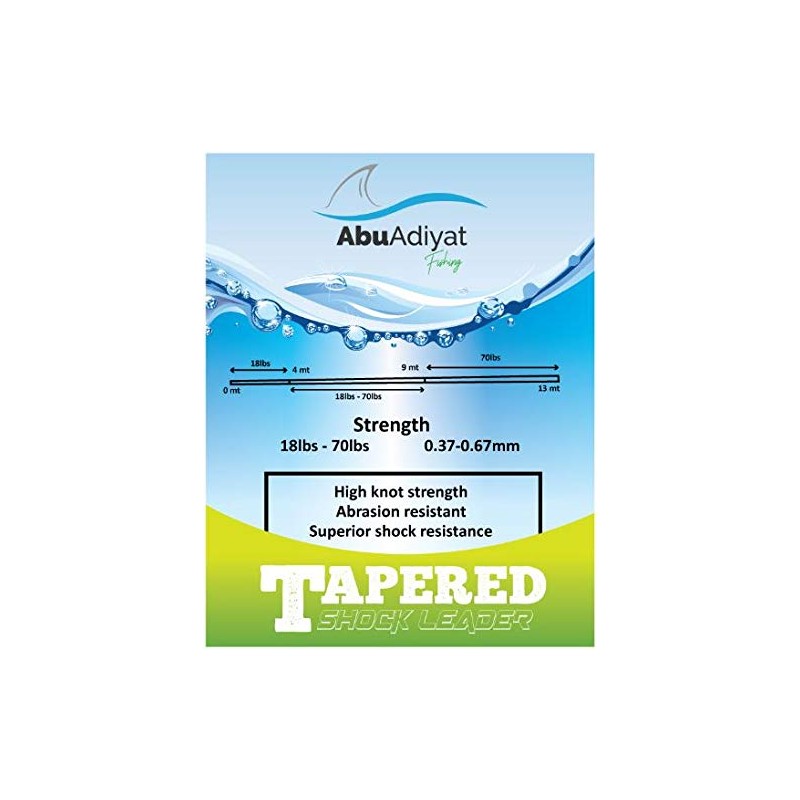 POWER CAST TAPERED SHOCK LEADER (Fluro Green, 18-70lbs)