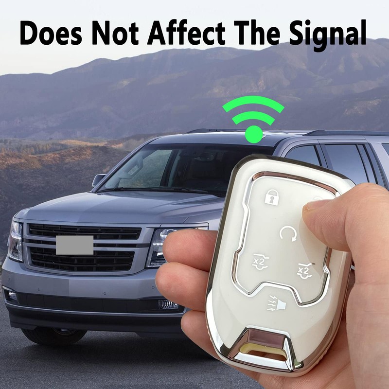Yuebutor Key Fob Cover Case Compatible with Chevy Silverado Suburban