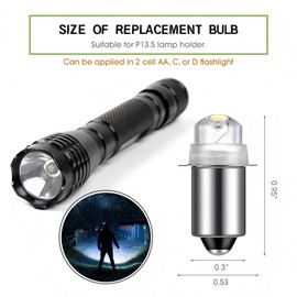 Honoson 30 Lumen 3-Volt LED Replacement Flashlight Bulbs Torch Bulb with 10 Year Lifespan, 41-1643(5)