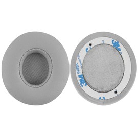 Geekria QuickFit Protein Leather Ear Pads Replacement for B S0LO 2 Cable Solo2.0 Wired Headphones Ear Pads Ear Cups Headset Ear Cover Repair Parts (Grey)