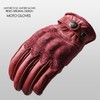 RIDEZ RLG2202-RED-M Motorcycle Genuine Leather Gloves, Short, Smartphone Compatible, Men's