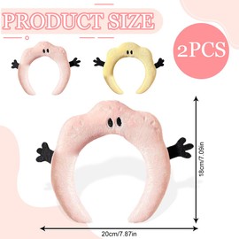 2er-Pack süß geformte Schwamm-Stirnbänder zum Waschen des Gesichts. Wolkenweiches Frottee-Stirnband für Make-up und Hautpflege.