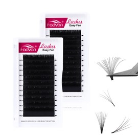 Fadvan Russian Natural Curl Professional Eyelash Extensions Easy Fan Lashes Single Volume Eyelashes for Volume Technique Pack of 2 (0.05D-12 mm + 0.05D-13 mm)
