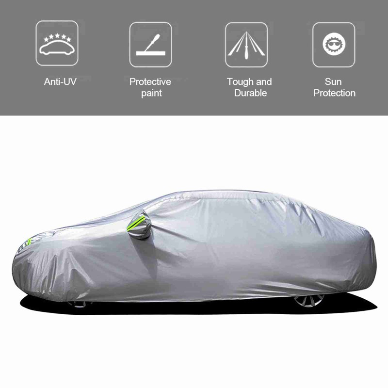 Car Cover Full Sedan Covers with Reflective Strip Sunscreen Protection