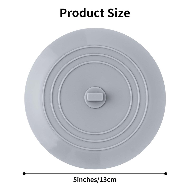 Vaincre 2PCS Bathtub Drain Stopper - 5" Silicone Kitchen Bathroom