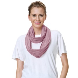 Lina & Lily Premium Modal Jersey Knit Women's Infinity Scarf Loop Lightweight (Dusty Rose)