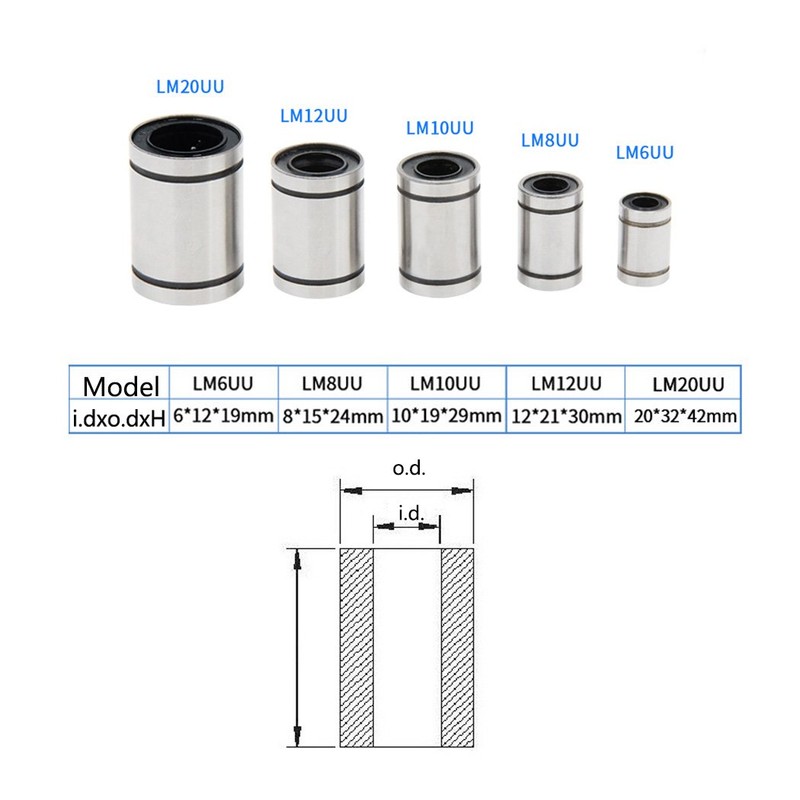 LM12UU Linear Ball Bearing 12x20x30mm Ball Bearing Bushing For 3D