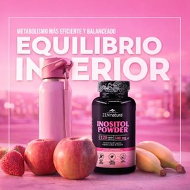 ZEN NATURA Inositol 500 mg 120 Cápsulas, a Base de Inositol, Libre de Gluten y Sin Aditivos, Apoyo al Bienestar Integral