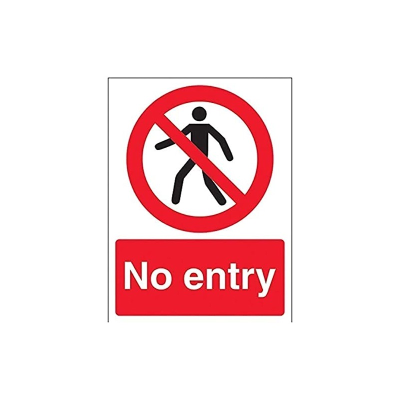 V Safety 52016AN-R No Entry Pedestrian Prohibition Sign - Portrait