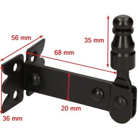 KOTARBAU® Set of 2 Window Shutter Brackets 68 mm Screw-In Window Holder Folding Shutter Window Lock Powder Coated Black Steel