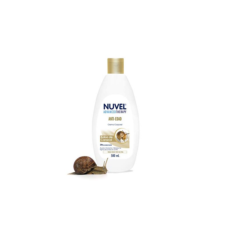 Nuvel Crema Corporal Humectante Anti Edad con Baba de Caracol,