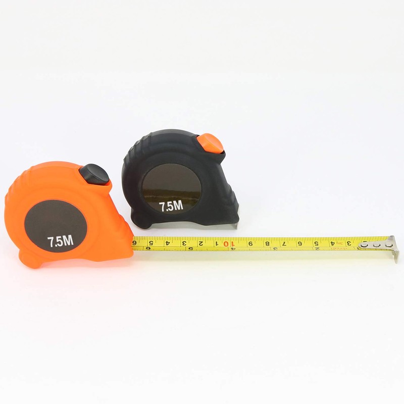 com-four® 2 x Tape Measure with Belt Clip for Household
