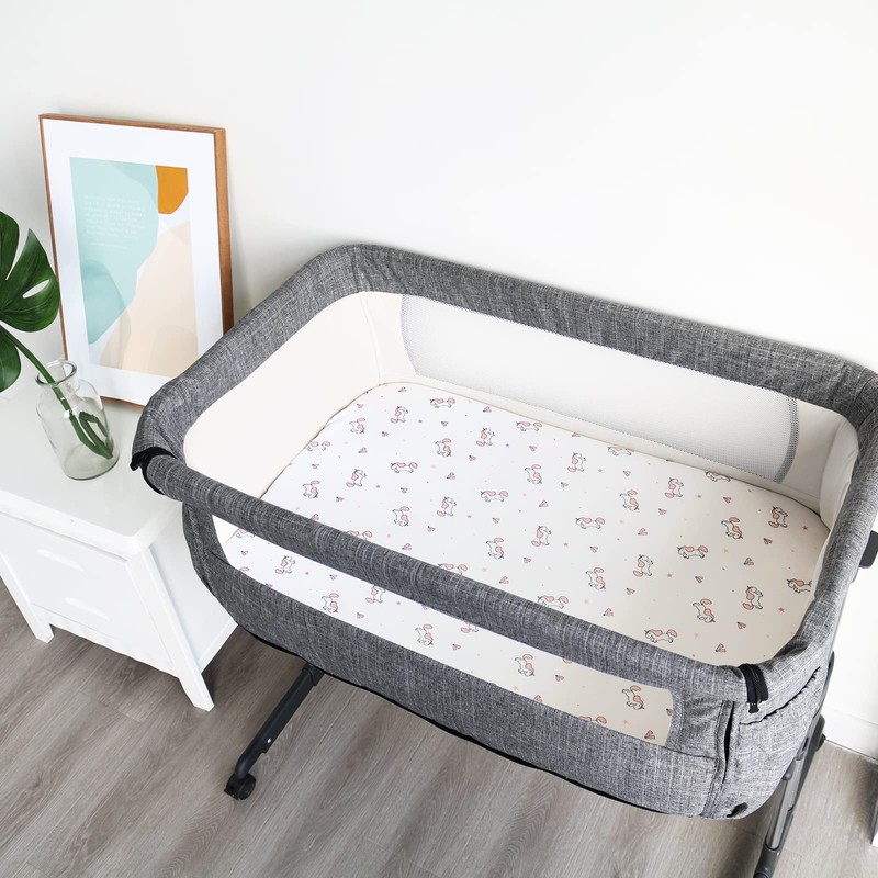 Bassinet Fitted Sheet(33" x 20"), Bassinet Sheets 4 Pack, Compatible