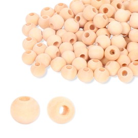 PhoenixJ Wood Beads, Set of 120, Round Wooden Beads, Handmade Parts (0.5 inches (12 mm)