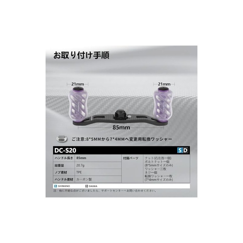 GOMEXUS FH95/85 Reel Handle, Daiwa (Daiwa) Shimano (Shimano) Bait Reel
