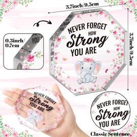 WATINC Elephant Inspirational Gifts for Women - Motivational Cheer Up Desk Accessories Decor, Acrylic Encouraging Quotes Table Centerpiece Sign, Teacher Co Worker Office Encouragement Plaque Present