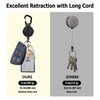 ZCOINS 1 Pack Retractable Keychain Heavy Duty Carabiner Badge Holder,