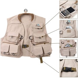 [M MAXIMUMCATCH] Maxcatch Kids Kids 100% Cotton Fly Fishing Vest for Kids (Youth Vest Pack/Fishing Vest, L