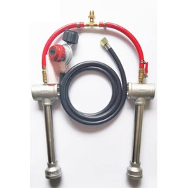 Gas Forge Dual Burners with Regulator Propane Forge Metal Melting Furnace Blacksmith Knife Making