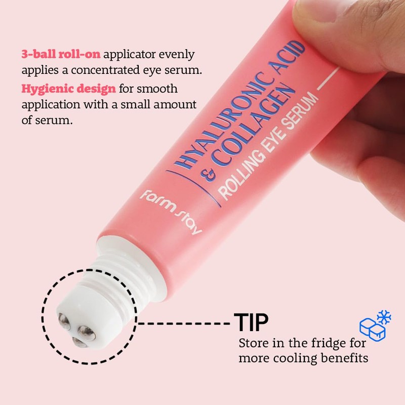 Farmstay Hyaluronic Acid Roll-on Eye Serum with 2% Niacinamide &