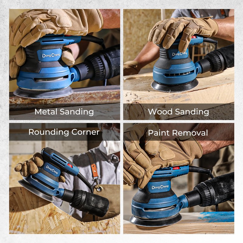 Dong Cheng 5-Inch Random Orbital Sander 3.2A 12800OPM Electric Palm