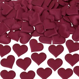 ONLYKXY 200Pcs 3.5cm Big Sponge Confetti Decor Flower Confetti Heart Shape Petals Confetti Table Decor Glitter Confetti for Wedding Party Valentine's Day Scatter Ponge Petal Confetti (Claret-Red)