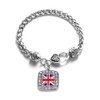 Inspired Silver - UK Flag - Silver Braided Bracelet for