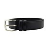 Conte Massimo Men's Genuine Leather Belt with Stitching, black