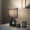 GLOBO Table Lamp Ceramic Black Bedside Lamp Textile Shade Bedroom