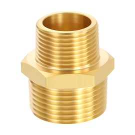 CoCud 2 Pack Brass Pipe Fittings, 1" NPT Male to 3/4" NPT Male Reducer