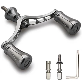 HEIGHTEN 3.1 / 3.7 / 3.8 inches (80 / 95 / 98 mm), Reel Handle 0.8 / 0.7 inch (20 / 19 mm) Knob Included, For Shimano Daiwa Universal Spinning Reels, New Pillar Series (3.1 inches (80 mm - Gunmetal)