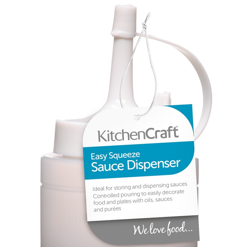 KitchenCraft Squeezy Sauce Bottle, BPA Plastic, 225 ml, White
