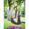 Image Industry Dog Silhouette Steel Moon Crescent - Hanging Ornament